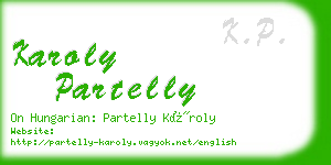 karoly partelly business card